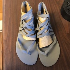 Zipper back gladiator sandals